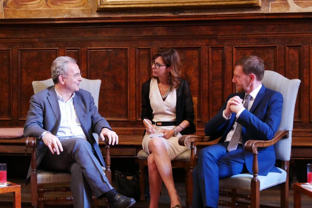 Der Ministerpräsident des Freistaates Sachsen, Michael Kretschmer, zu Besuch bei Sant'Egidio
