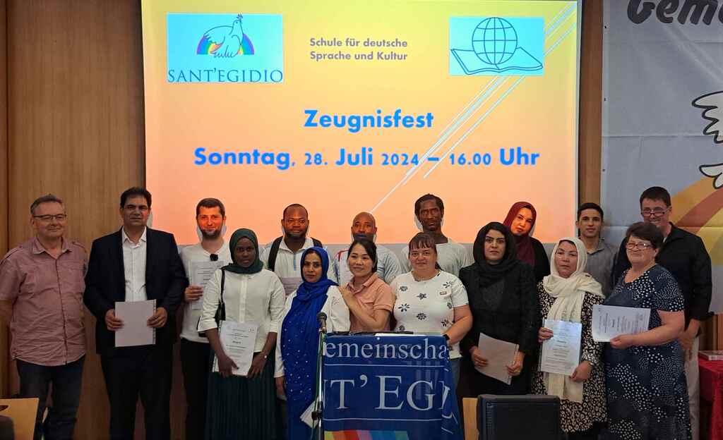 Sommer der Solidarität in Würzburg: Zeugnisfest der Sprachschule und Fest in der Mensa #santegidiosummer