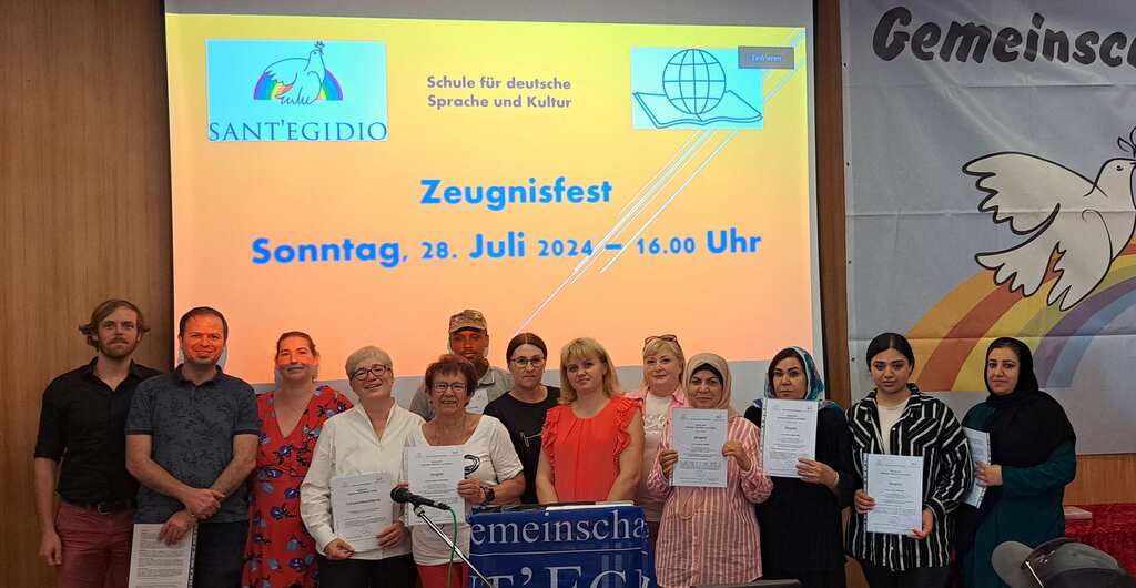 Sommer der Solidarität in Würzburg: Zeugnisfest der Sprachschule und Fest in der Mensa #santegidiosummer