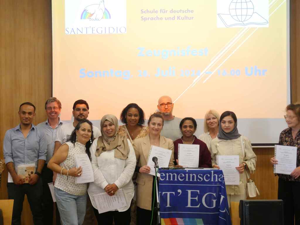 Sommer der Solidarität in Würzburg: Zeugnisfest der Sprachschule und Fest in der Mensa #santegidiosummer
